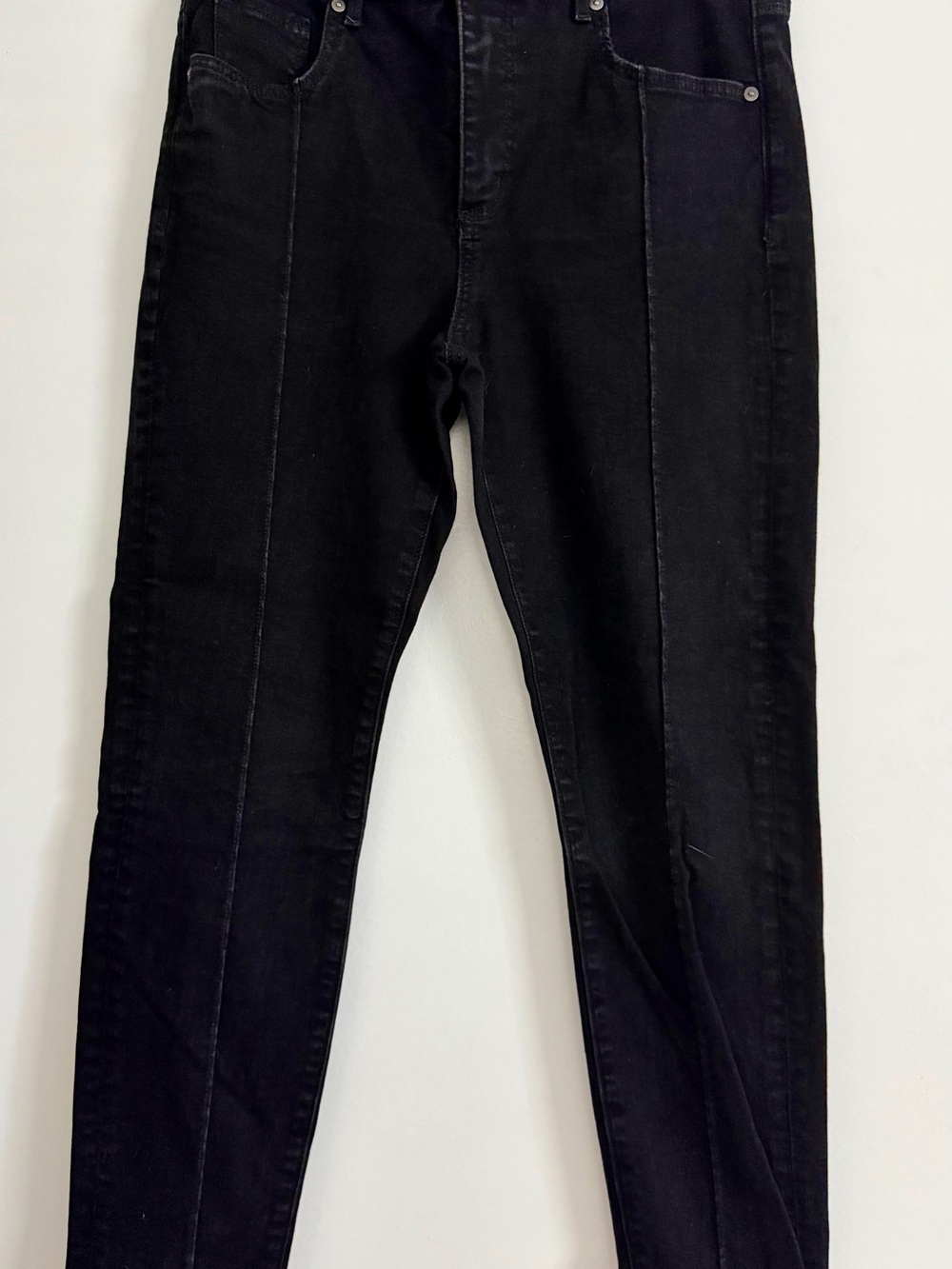 LOFT Black High-Waisted Pintucked Jeans